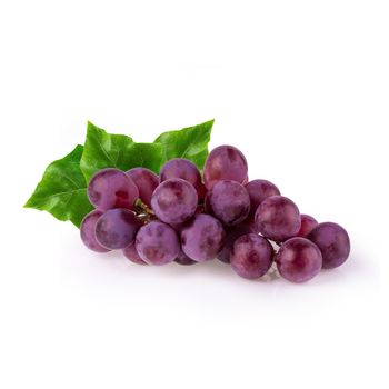 Red Grapes isolated over the white background.