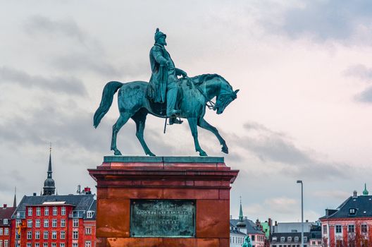 Equestrian statue of king Frederick VIII in Copenhagen, Denmark