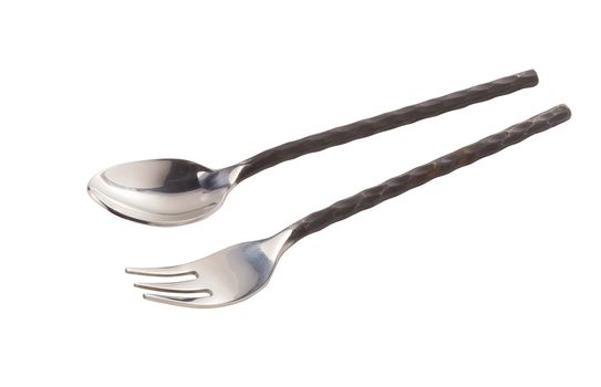 Silver Fork and Spoon isolated on a white background.