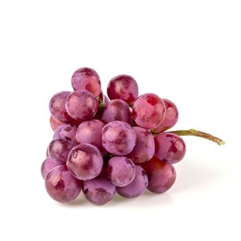 Red Grapes isolated over the white background.