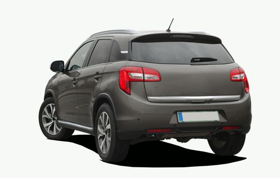 Rear side view of a suv