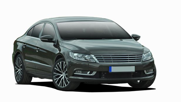 black car on white background