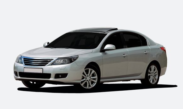 white car on white background