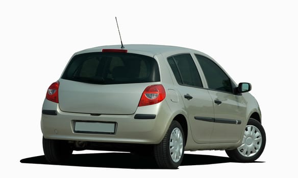 gray hatchback on white background