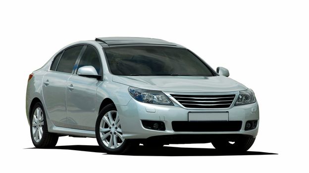 white car on white background