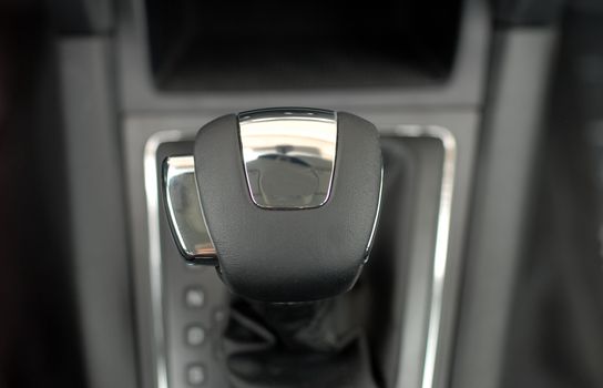 Automatic gear shift handle and car interior details