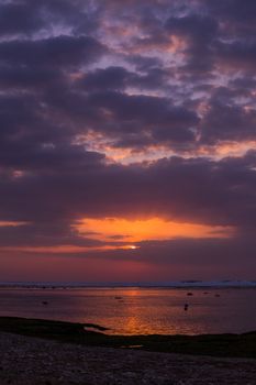 Tropical sunset. Bali beach, Indonesia