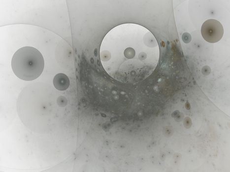 Perfect abstract digital blue background. Vortextunnel, 3d illustration. Composition of bubbles and circles and fractal elements with metaphorical relationship to space, science and modern technology.