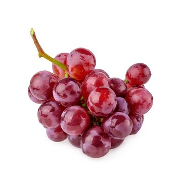 Red Grapes isolated over the white background.