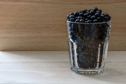 Blueberries in a glass. Charge of vitamins for long day