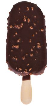 The Icecream on a stick on white background.