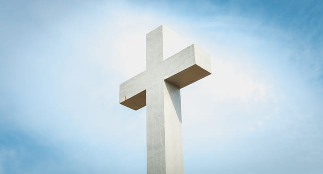 detail view on the Calvary of the sailors of the Pointe du Chatelet built in 1934 on the island of Yeu, France