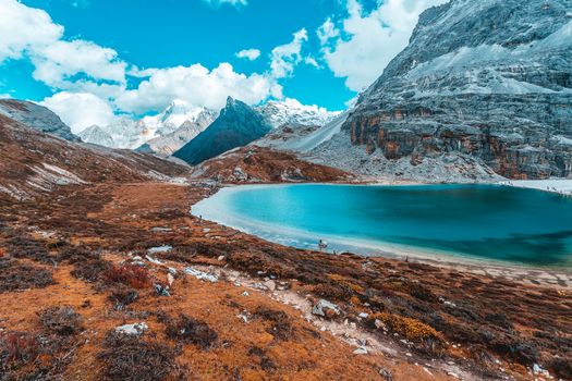 Milk lake at Doacheng Yading National park, Sichuan, China. Last Shangri-la