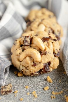 chocolate cookies on gray table