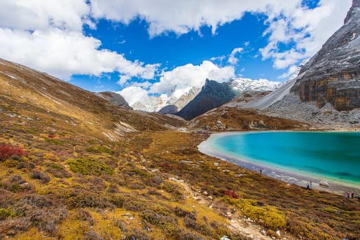 Milk lake at Doacheng Yading National park, Sichuan, China. Last Shangri-la