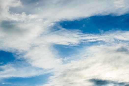 colorful dramatic sky with cloud at sunset