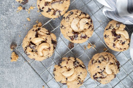 chocolate cookies on gray table