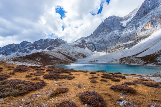 Five Colors Lake at Doacheng Yading National park, Sichuan, China. Last Shangri-la