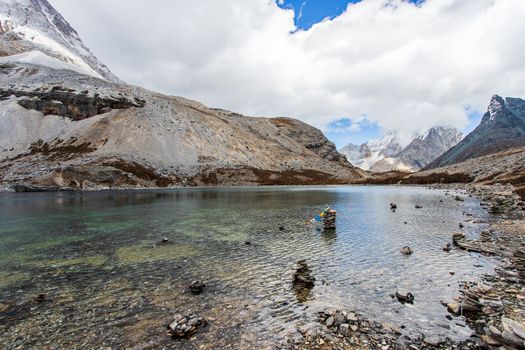 Five Colors Lake at Doacheng Yading National park, Sichuan, China. Last Shangri-la