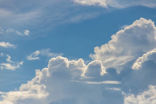 colorful dramatic sky with cloud at sunset