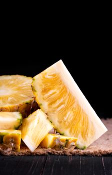 pineapple on table, top view