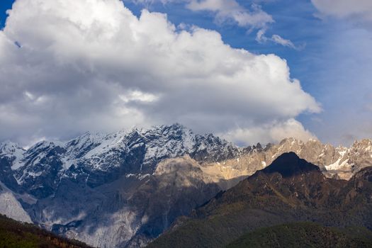 Valley of the Blue Moon (Shika Snow Mountain scenic area) in Shangri-La, Yunnan Province, China.