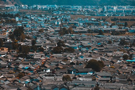 Rooftops in Lijiang old town beautiful view from Lijiang