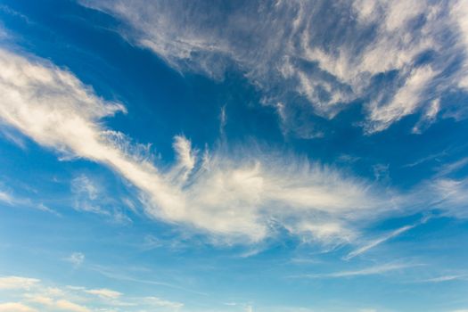 colorful dramatic sky with cloud at sunset