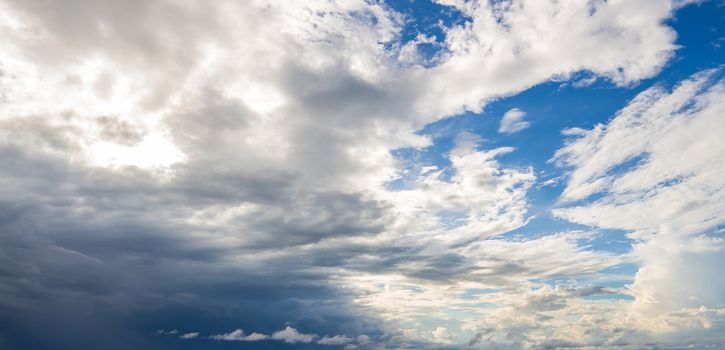 colorful dramatic sky with cloud at sunset