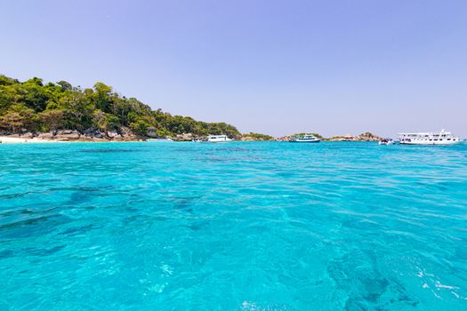 Surin Islands as a tourist destination featured in the beauty under the sea.  The door to greet visitors on arrival island.  Phang-nga, Thailand