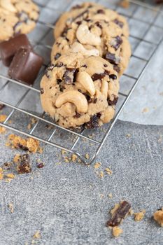 chocolate cookies on gray table