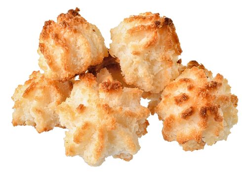 Sweet coconut biscuit isolated on a white background