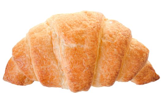 Traditional french pastry croissant isolated on white background.