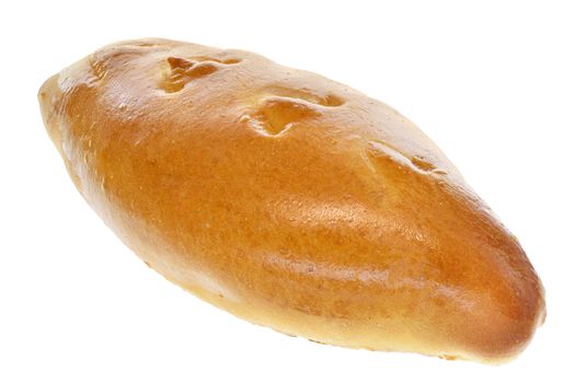sweet bun with filling isolated on white background.