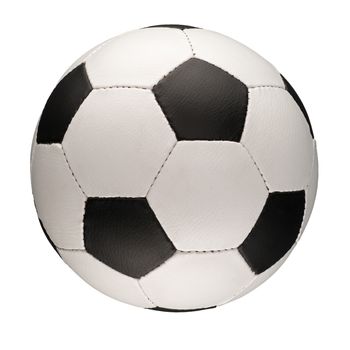 A Soccer ball with black pentagons and white hexagons.
