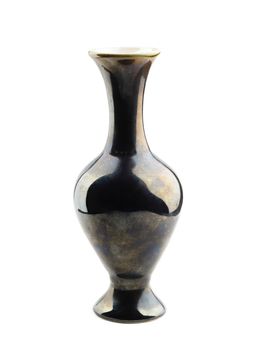 Little black vase on white background