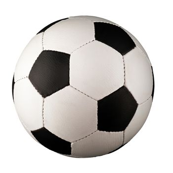 A Soccer ball with black pentagons and white hexagons.