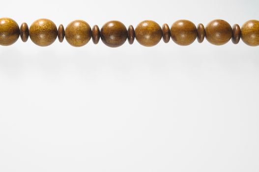 Nice wooden beads necklace, with space for copy text