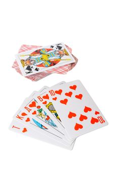 A straight Flush with russian cards, with cyrillic types