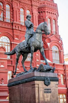 Moscow / Russia - March 10, 2009 - Georgy Konstantinovich Zhukov  was a Soviet career officer in the Red Army during World War II. He is the most decorated general officer in the history of the Soviet Union and Russia.