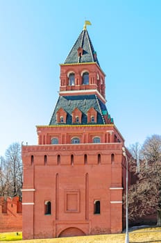 A tower of the Kremlin fortress in Moscow