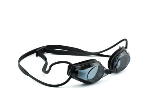 Swimming goggles on a white background