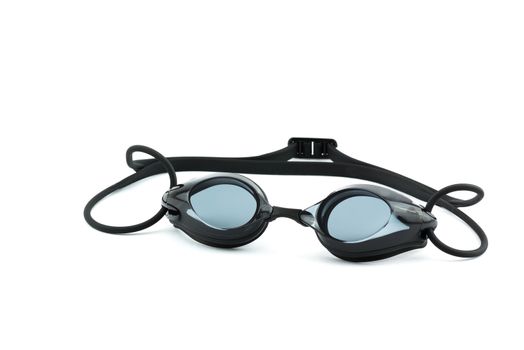 Swimming goggles on a white background