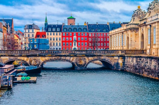 Marble Bridge on the Frederiksholms canal. Copenhagen, Denmark