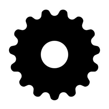 Gear or cog icon on white background.Technological driving, symbol,