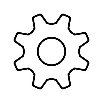 Gear or cog icon on white background.Technological driving, symbol,