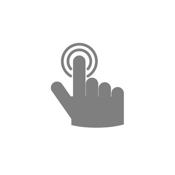 Hand with touching icon on white background.