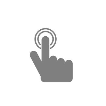 Hand with touching icon on white background.