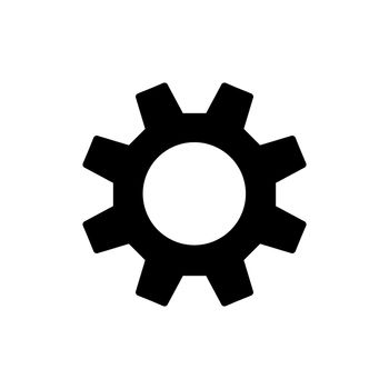 Gear or cog icon on white background.Technological driving, symbol,