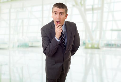 young business man surprised at the office